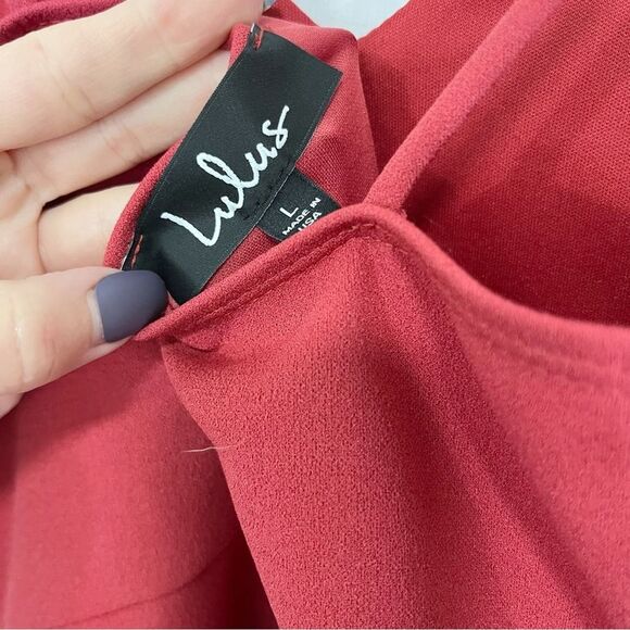 Lulu's Forever Your Girl Rust Red Bodycon Dress L - Picture 7 of 8